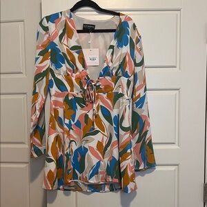 Kittenish Long Sleeve Colorful Dress NWT